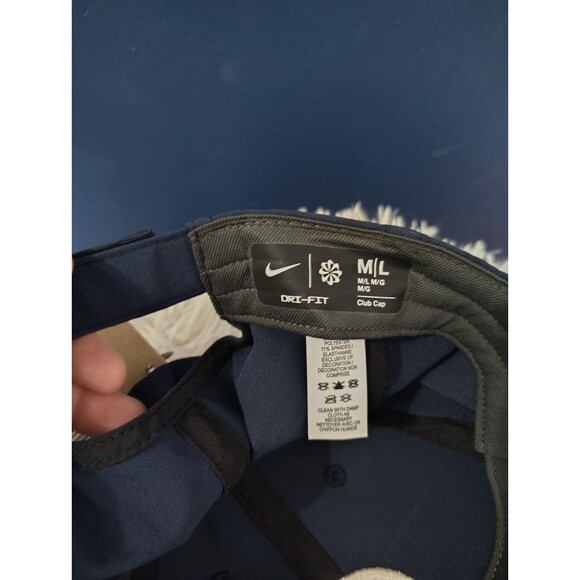 M/L Nike Rise Hat Cap Dri Fit Navy Blue Training Golf Adjustable New - Picture 7 of 7